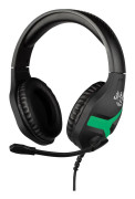 Konix NEMESIS Gaming On Ear headset med kabel Stereo Svart/Grönt
