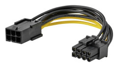 Akasa AK-CB052 - Strömadapter - 6-stifts PCIe-ström till 8-stifts PCIe-ström - 10 cm