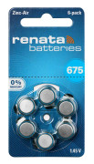 Renata Knappcell ZA 675 1.4 V 6 st 660 mAh Zink-luft Hearing Aid PR44