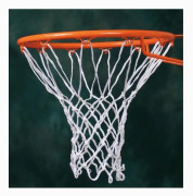 Ett par Sporti France 6mm polyester/bomull basketnät - vita