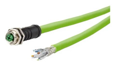 Metz Connect 142M6X20020 M12 Nätverkskabel, patchkabel CAT 6A SF/UTP 2 m Grön PUR-jacka, syrabeständig, ozonbeständig, UV-beständig, lämplig för drag