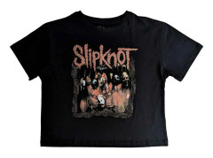 Slipknot Crop Top T Shirt Band Frame Logo Official Womens Black