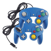 2 st Wired NGC Controller Gamepad för Nintend GameCube GC & Wii Console blå