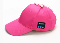 Trådlösa Bluetooth hörlurar Sport Music Cal Baseball Cap Ourdoor Headset rose Red