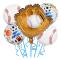 8 PCS Ball Team Game Sports Themed Party Decoration Balloons,Style: Agate Blue Rugby