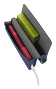För IQOS ILUMA / ONE Litchi Pattern elektronisk cigarett läder förvaringsväska (mörkblå)