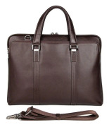 Män Business Handväska Kohud Läder Advokat Portfölj Messenger Bag Laptopväska (chokladfärg)