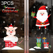 Santa Claus Hanging Stickers Shop Window Glass Door Living Room Wall Stickers(6305)