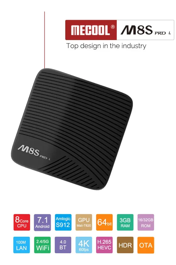 M8S PRO Android 7.1 TV BOX UK Plug