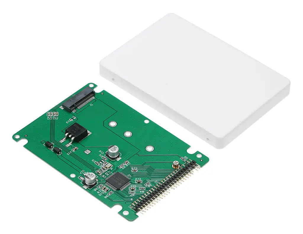 M.2 NGFF SATA SSD till 2,5 IDE 44pin Converter Adapter med Case Black / White Color SATAIII Connector SDD Kort vit