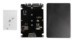 Black Case B M Kvinna 2 M.2 NGFF (SATA) SSD till 2,5 SATA Adapter för 2230/2242/2260/2280mm m2 svart