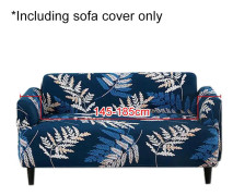Double Seat Four Seasons Printing Full Coverage Elastic Non-slip Sofa Cover(Flower Blooming Grey)