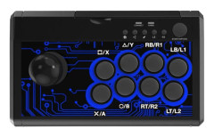7 i 1 Arcade Fighting Wired Joystick för Switch/PS4/PS3/Xbox/Pc/Android Blå och svart