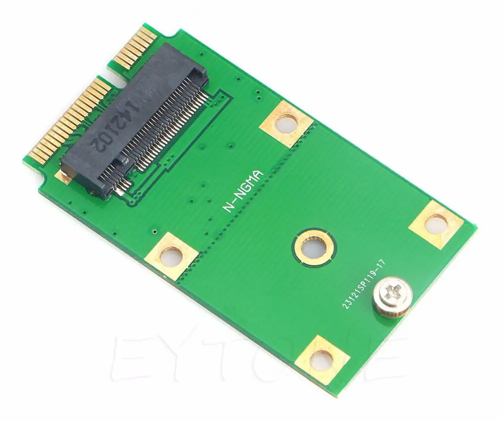 Portable M2 NGFF mSATA Replacement Converter M.2 Solid State Drive Adapter Card SSD grön