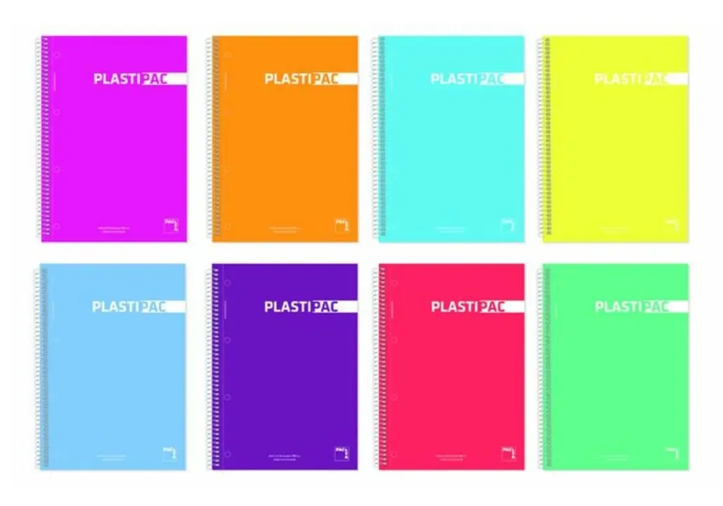 Uppsättning av övningsböcker Pacsa Plastipac 4 Delar Multicolour A4 100 Blad (4 Delar)