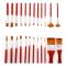 24 PCS/Set Canvas Bag Nylon Wool Gouache Brush Set(Red Pole)