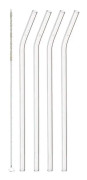 Sugrör Glas 23cm 4-pack kink + Borste