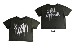 Korn Crop Top T Shirt Still A Freak Band Logo Official Womens Green