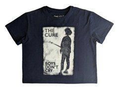 The Cure Crop Top T Shirt Boys Dont Cry Band Logo Official Womens Navy