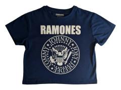 Ramones Crop Top T Shirt Presidential Seal Band Logo Official Womens Denim