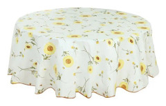 PEVA Oil & Water Resistant Coffee Table Tablecloth, Size: 137x183cm(Yellow Sunflower)