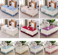 Simple Fabric Lace Rectangular Tablecloth, Size: 70x130cm(Italian Velvet White)