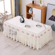 Simple Fabric Lace Rectangular Tablecloth, Size: 65x130cm(Italian Velvet White)