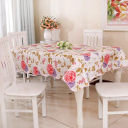 PEVA Oil & Water Resistant Coffee Table Tablecloth, Size: 135x135cm(Bicolor Flower)