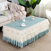 Simple Fabric Lace Rectangular Tablecloth, Size: 55x110cm(Peach Skin Velvet Green)