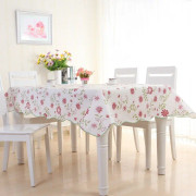 PEVA Oil & Water Resistant Coffee Table Tablecloth, Size: 106x152cm(Red Flower)