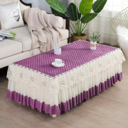 Simple Fabric Lace Rectangular Tablecloth, Size: 70x140cm(Peach Skin Velvet Purple)