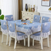 Home Dining Table/Chair Non-Slip Cover, Size: 1 Chair Cover+1 Back Cover(African Elephant Gray)