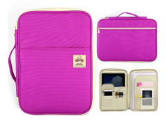 Office Supplies Multi-purpose Zipper Document Folder A4 Storage Bag(Purple)