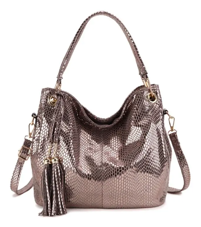 DSY1727 Large Capacity Serpentine Fringe Handbag(Silver)