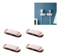 4 in 1 Multifunctional Home Creative Free Punching Plug Holder Wire Storage Artifact(Pink)