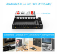 Orico 2.5 "till 3.5" Hårddisk Adapter Converter Mounting Frame Tray f 7/9.5/12.5mm HDD svart