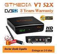 Fta Gtmedia V7 S2x Dvb-s2 satellitmottagare med Usb 1080p Full Hd Support Biss Auto Scroll V7hd Uppgradera Wifi Digital UK plug