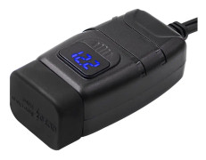 Motorcykel fordonsmonterad laddare vattentät Dual QC 3.0 Snabbladdning 12V Phone Voltmeter Switch Blue Voltmeter