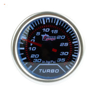 2 tum / 52mm 12V Universal Auto Car Gauge Kit White LED 35 PSI Turbo Boost Vacuum Meter