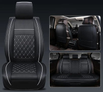 Universal All Car Leather Support Pad Seat Covers Cushion Tillbehör Svart och vit standardutgåva singel
