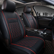 Universal All Car Leather Support Pad Seat Covers Cushion Tillbehör Svart och röd standard version singel