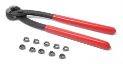 7.0-8.7mm Single Ear Plus Stainless Steel Hydraulic Hose Clamps O-clips Pipe Fuel Air W Clamp Pincer Red silver