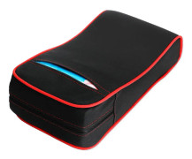 2-i-1 Car Armrest Pad Paper Tissue Holder Towel Box Central Arm Rest Memory Foam Cushion Parts svart