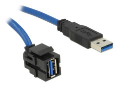 Delock - USB-förlängningskabel - USB typ A (hane) till USB typ A (hona) angled, keystone - USB 3.0 - 1.5 m