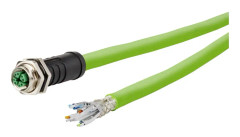 Metz Connect 142M6X20050 M12 Nätverkskabel, patchkabel CAT 6A SF/UTP 5 m Grön PUR-jacka, syrabeständig, ozonbeständig, UV-beständig, lämplig för drag