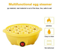 Electric Egg Cooker Boiler 7 Cavities Cute Chicken Shape Non Stick Auto-off Steamer EU plug