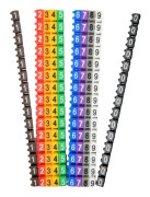 Snap-on typ färgglada kabelmarkörer 0-9 Digital Line Marking Tube Färgkodade Nummer Tag Label för Wire 6mm2