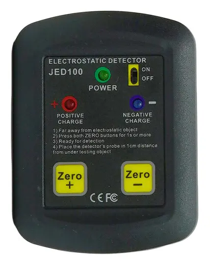 Electrostatic Meter Power Indicator på OFF Switch Positive Negative Charge JED100 Black