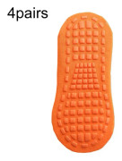 4pairs Trampoline Socks Dotted Rubber Non-slip Floor Socks Yoga Socks, Size: 5-12 Years Old(Orange Red)