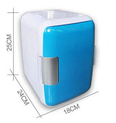 4L Mini kylskåp Makeup Fridge Dual-Use för bil utomhusfiske Accesories Blue-bil